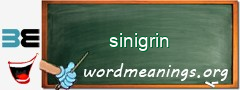 WordMeaning blackboard for sinigrin